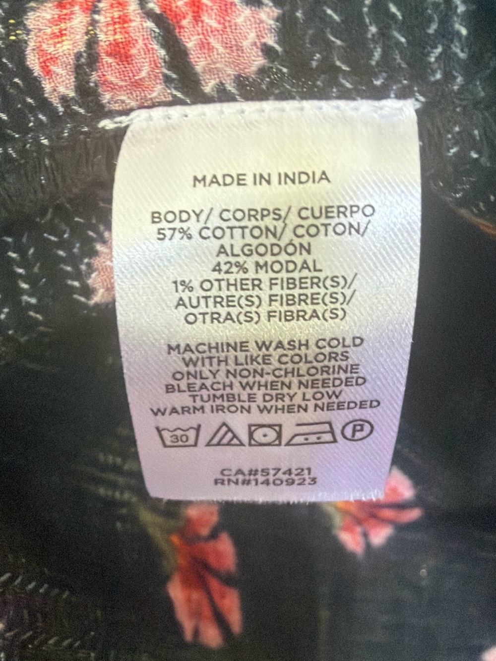 LOFT Black Floral Metallic Accent Top - Picture 4 of 5